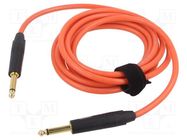 Cable; Jack 6,3mm 2pin plug,both sides; 6m; orange; 0.25mm2 TASKER