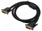 Cable; DVI-D (24+1) plug,both sides; PVC; textile; 2m; black VENTION