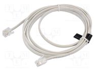 Cable: telephone; flat; RJ11 plug,both sides; Len: 2m; white; 28AWG VENTION