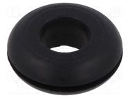 Grommet; Ømount.hole: 15.88mm; Øhole: 9.52mm; rubber; black KEYSTONE