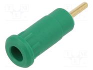 Connector: 1,5mm banana; socket; Overall len: 29mm; green; Medical STÄUBLI