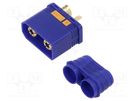 Plug; DC supply; QS; male; PIN: 2; for cable; soldering; blue; 110A 