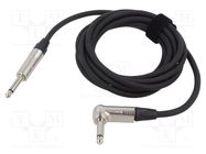 Cable; Jack 6,3mm 2pin plug,Jack 6.3mm 2pin angled plug; 9m TASKER