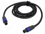 Cable; SpeakON female 4pin,both sides; 9m; black; Øcable: 9mm; PVC TASKER