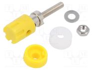 Socket; 4mm banana; 15A; 48VDC; yellow; nickel plated; on panel CLIFF