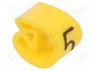 Markers; Marking: 5; 2.5÷5mm; PVC; yellow; -30÷60°C; leaded; PA-1 PARTEX