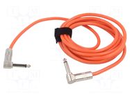 Cable; Jack 6.3mm 2pin angled plug,both sides; 3m; orange TASKER