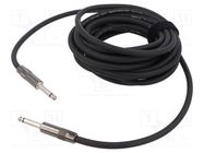 Cable; Jack 6,3mm 2pin plug,both sides; 12m; black; 0.55mm2 TASKER