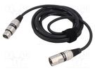 Cable; XLR male 3pin,XLR female 3pin; 12m; black; 0.25mm2 TASKER