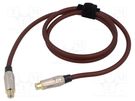 Cable; RCA socket,both sides; 1m; Plating: gold-plated; brown TASKER