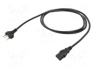 Cable; 3x1mm2; IEC C13 female,SEV-1011 (J) plug; PVC; 1.8m; black Qualtek Electronics