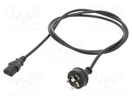 Cable; 3x1mm2; AS 3112 (I) plug,IEC C13 female; PVC; 1.8m; black Qualtek Electronics
