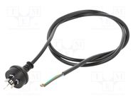 Cable; 3x1mm2; AS 3112 (I) plug,wires; PVC; 1.8m; black; 10A; 250V Qualtek Electronics