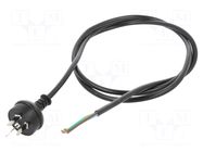 Cable; 3x1mm2; AS/NZS 3112 (I) plug,wires; PVC; 1.8m; black; 10A Qualtek Electronics