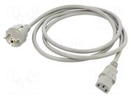 Cable; 3x1mm2; CEE 7/7 (E/F) plug,IEC C13 female; PVC; 1.8m; grey Qualtek Electronics