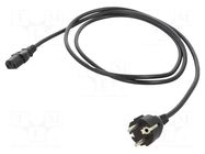 Cable; 3x1mm2; CEE 7/7 (E/F) plug,IEC C13 female; PVC; 1.8m; 10A Qualtek Electronics