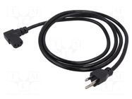 Cable; 3x18AWG; IEC C13 female angled right,NEMA 5-15 (B) plug Qualtek Electronics