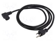 Cable; 3x18AWG; IEC C13 female angled right,NEMA 5-15 (B) plug Qualtek Electronics