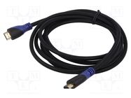Cable; HDMI 1.4; HDMI plug,both sides; Len: 3m; black; 30AWG SAVIO
