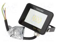 Lamp: LED flood light; 10W; 230VAC; white cold; 120°; 6500K; IP65 TOSHIBA LED LIGHTING