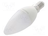 LED lamp; warm white; E14; 230VAC; 470lm; 5W; 240°; 3000K; CRImin: 80 TOSHIBA LED LIGHTING