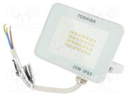 Lamp: LED flood light; 230VAC; 20W; cool white; 120°; 6500K; IP65 TOSHIBA LED LIGHTING