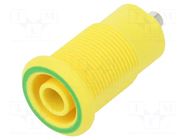 Connector: 4mm banana; socket; 24A; 1kV; yellow-green STÄUBLI