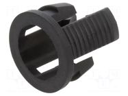 LED holder; 5mm; one-piece; black; UL94V-2; L: 5mm; polyamide BIVAR
