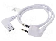 Cable; CEE 7/16 (C) plug angled,IEC C7 female angled; PVC; 0.7m Goobay