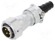 Connector: circular; plug; male; PIN: 4; IP65; WY20; 9÷10.5mm; 25A WEIPU
