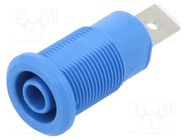 Connector: 4mm banana; socket; 32A; 1kV; Cutout: Ø12.2mm; blue STÄUBLI