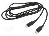 Cable; USB 2.0; Apple Lightning plug,USB C plug; 1m; black; 36W GEMBIRD