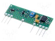 Module: RF; AM receiver; AM,ASK; 433.92MHz; -106dBm; 5VDC; 2.5mA AUREL