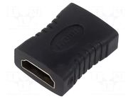 Adapter; HDMI socket,both sides; HDMI 1.4; black SAVIO