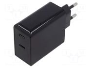 Power supply: switching; mains,plug-in; 5VDC,; 36W; 93.7x51x27mm Goobay