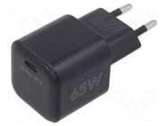 Power supply: switching; mains,plug-in; 5VDC,; 65W; 85.1%; black Goobay