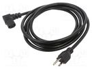 Cable; 3x16AWG; IEC C13 female 90°,NEMA 5-15 (B) plug; PVC; 3m Qualtek Electronics