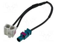 Cable; Fakra double socket,Fakra plug; 0.25m; Car brand: Audi 4CARMEDIA