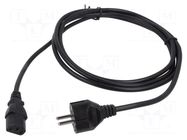 Cable; 3x1mm2; CEE 7/7 (E/F) plug,IEC C13 female; PVC; 2.5m; 10A Qualtek Electronics
