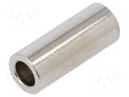 Spacer sleeve; 25mm; cylindrical; brass; nickel; Out.diam: 10mm 