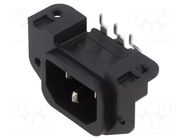 Connector: AC supply; socket; male; 10A; 250VAC; C14 (E); GSP1 SCHURTER