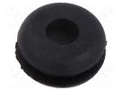 Grommet; Ømount.hole: 6.35mm; Øhole: 3.18mm; rubber; black KEYSTONE