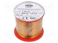 Coil wire; single coated enamelled; 1.4mm; 0.2kg; -65÷200°C INDEL