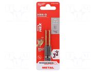 Drill bit; for metal,impact; Ø: 3mm; Kind of holder: E6,3mm; 2pcs. Milwaukee
