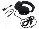 Headphones with microphone; black; Jack 3,5mm,USB A; 2.2m; 32Ω SAVIO