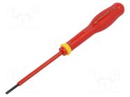 Screwdriver; insulated; slot; 2.5x0.4mm; Blade length: 75mm; 1kVAC FACOM