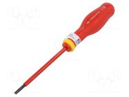 Screwdriver; insulated; slot; 4x0.8mm; Blade length: 100mm; 1kVAC FACOM