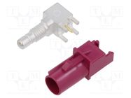 Connector: FAKRA; male; socket; on PCBs; THT; -65÷165°C; angled 90° AMPHENOL RF