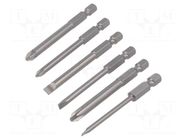 Kit: screwdriver bits; Phillips,PlusMinus PZ-type,slot; 6pcs. FELO