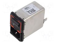 Connector: AC supply; socket; male; 10A; 250VAC; FN9280; Des: filter SCHAFFNER